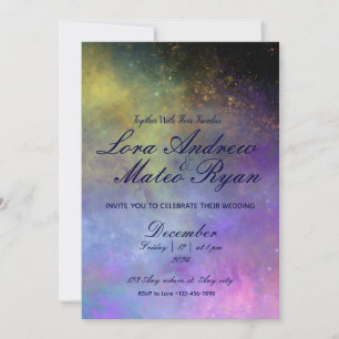Convite Starry Night Sky - Casamento Elegante