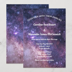 Convite Starry Night Sky Galaxy Stars