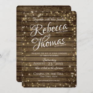 Convite Starry Sparkle Luz Rustic Casamento