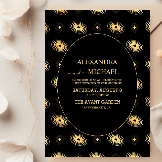 Convite Starry Sun e Moon Tarot Card Wedding (Criador carregado)