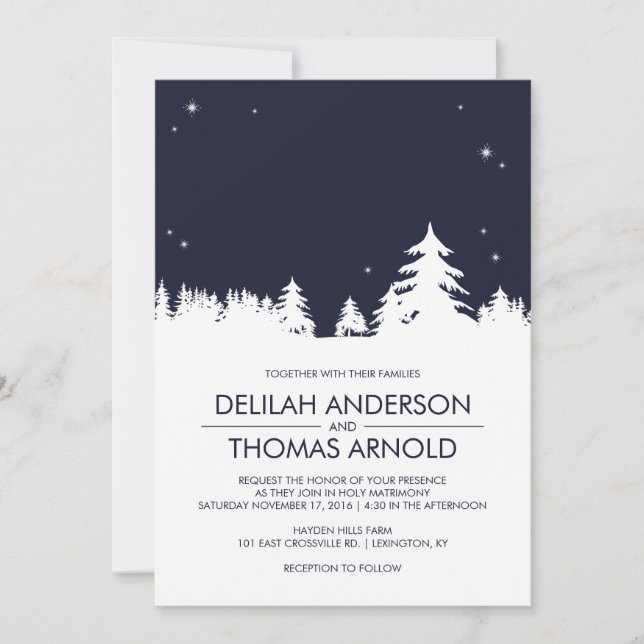 Convite Starry Winter Nights Wedding (Frente)