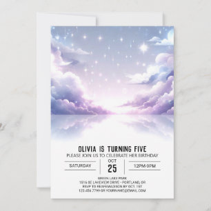 Convite Stars Elegante Celestial Digital Aniversário