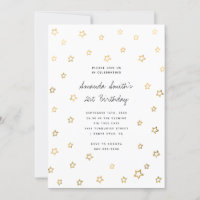 Stars Faux Gold Foil Moderna Festa de aniversário 