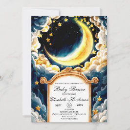 Convite Stars Moon Celestial Chá de fraldas