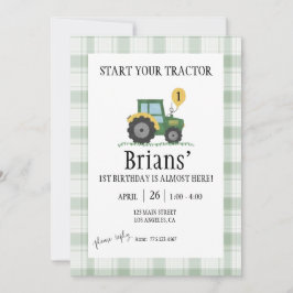 Convite Start Your Tractor Children's Birthday Invitation