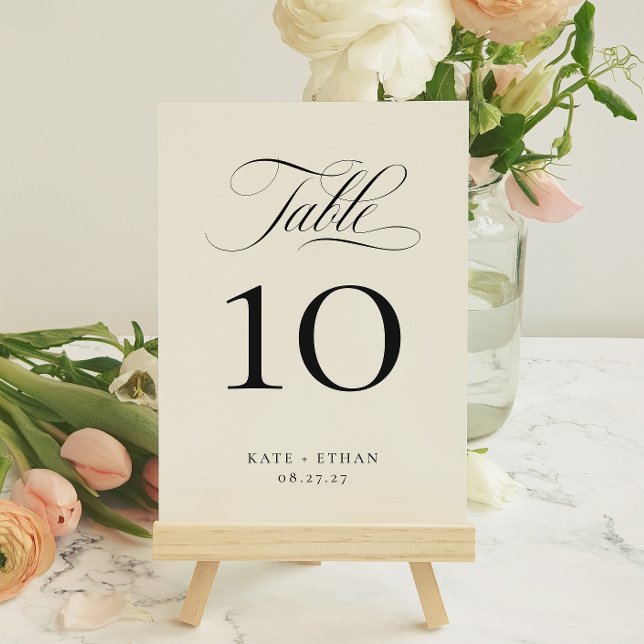 Convite STATELY CALLIGRAPHY Table Number Card (Criador carregado)
