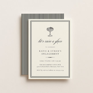 Convite Stately Raise A Glass Invitation
