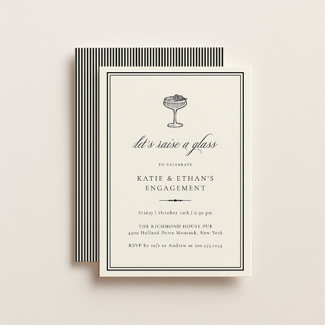 Convite Stately Raise A Glass Invitation (Criador carregado)
