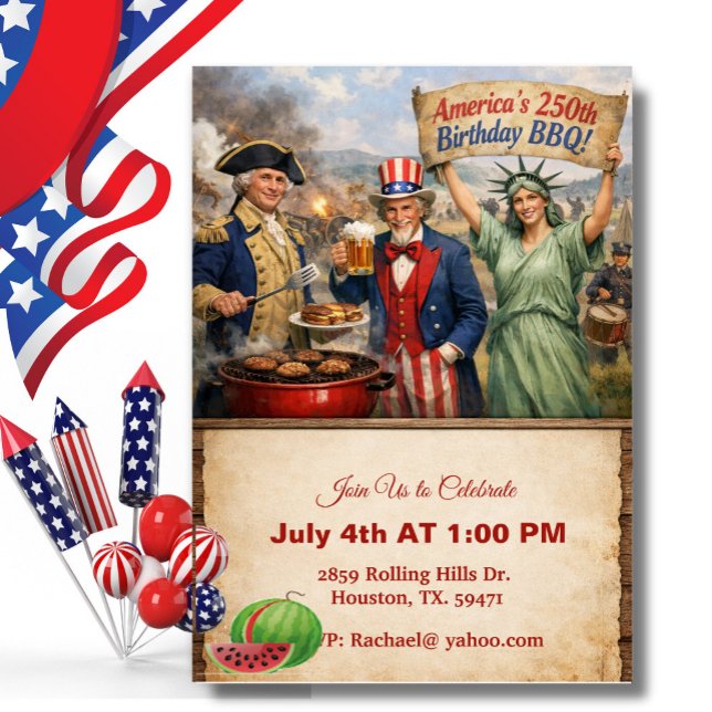 Convite Stautue Of Liberty America's 250th BBQ (Criador carregado)