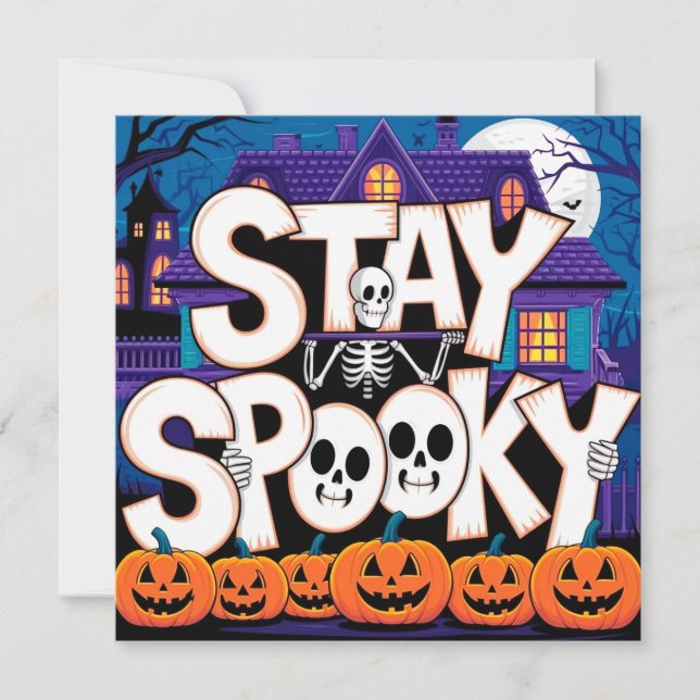 Convite Stay spooky skeleton (Frente)
