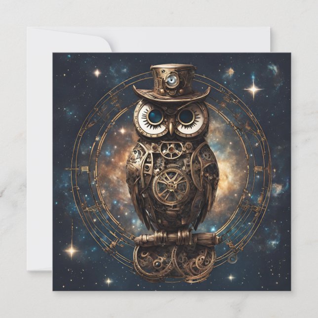 Convite Steampunk Owl (Frente)