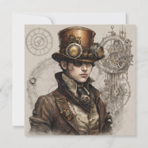 Convite Steampunk Victorian Gentleman Trabalho de arte
