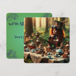 Convite Steampunk Vintage Victorian Lady Mad Hatter