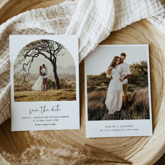 Convite STELLA Modern Edgy Arch Foto Salva A Data (Criador carregado)