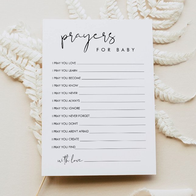 Convite STELLA Prayers for Baby Advice Card (Criador carregado)