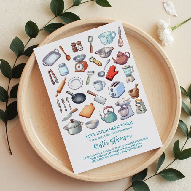 Convite Stock the Kitchen Modern Bridal Shower (Criador carregado)
