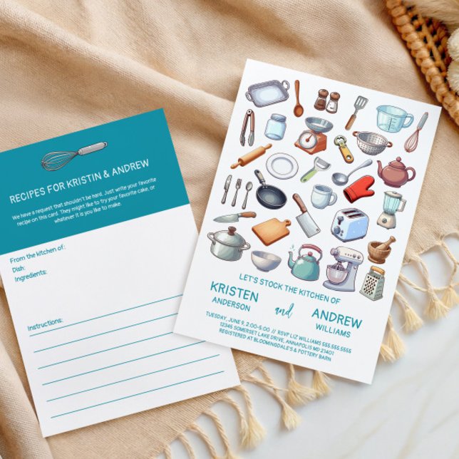 Convite Stock the Kitchen Modern Couples Wedding Shower (Criador carregado)