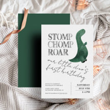 Stomp Chomp Roar Baby Boy Dinosaur Primeiro Aniver