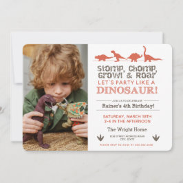 Convite Stomp Chomp ROAR Birthday Dinosaur Download Puro