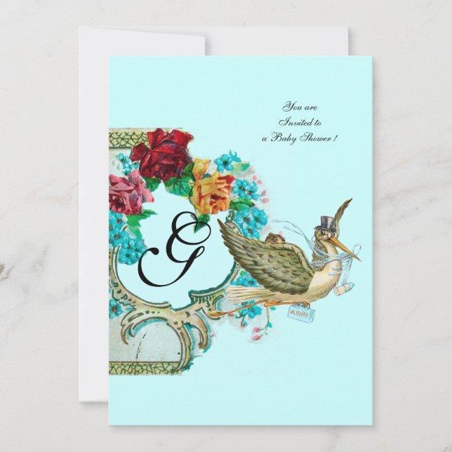 CONVITE STORAGE CHÁ DE FRALDAS 3 MONOGRAM (Frente)