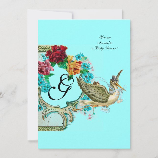 CONVITE STORAGE CHÁ DE FRALDAS 3 MONOGRAM (Frente)