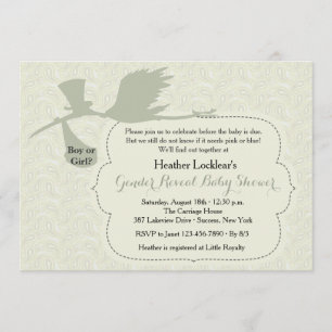 Convite Stork está no caminho do Chá de fraldas de revelaç