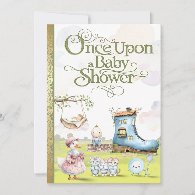 Convite Storybook Baby Shower Invitation (Frente)
