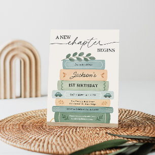 Convite Storybook Birthday Um Novo Capítulo Começa