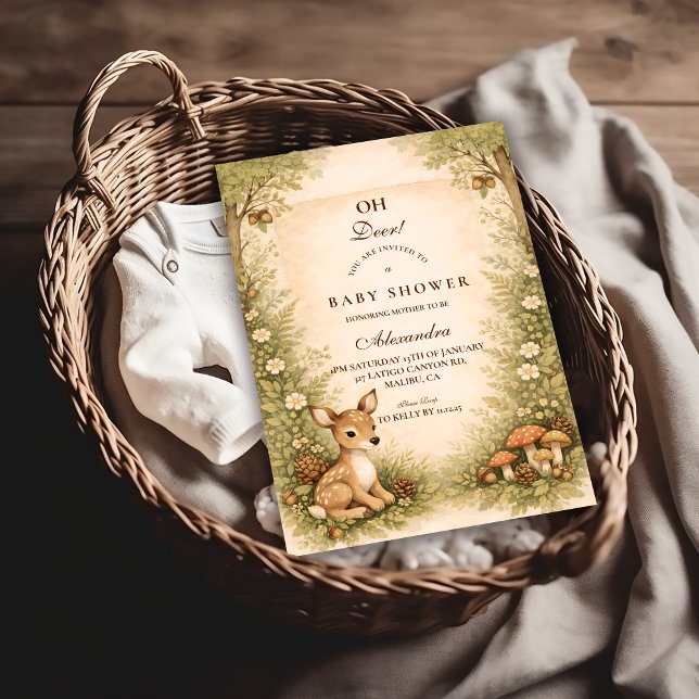 Convite Storybook Deer Baby Baby Shower (Criador carregado)