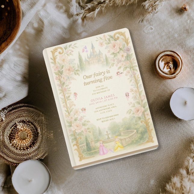 Convite Storybook, fairy first, fairytale 5th birthday (Criador carregado)