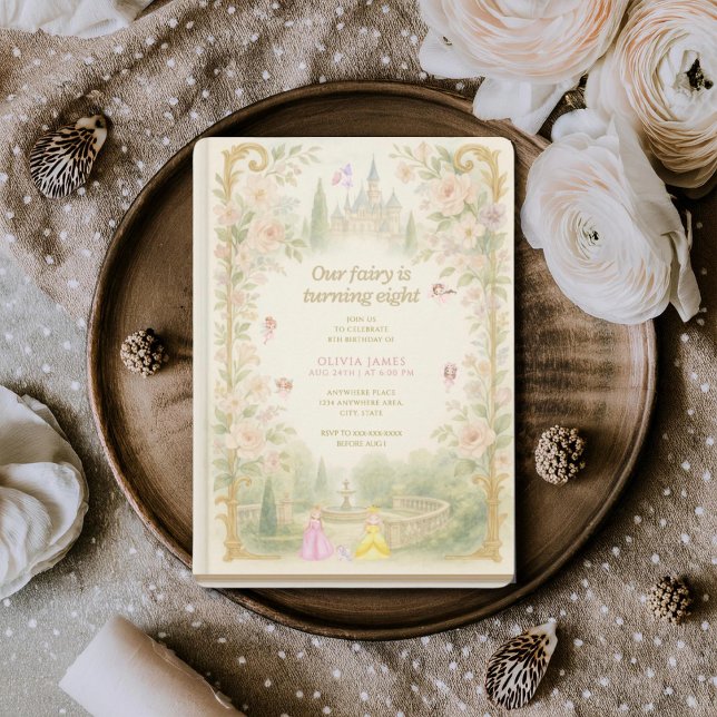Convite Storybook, fairy first, fairytale 8th birthday (Criador carregado)