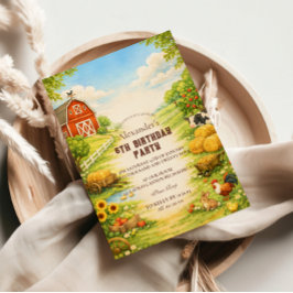 Convite Storybook Farmyard Adventure Birthday