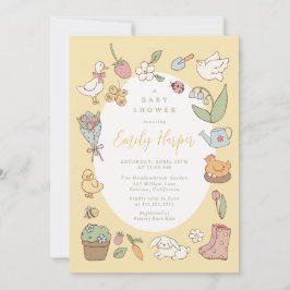 Convite Storybook Garden Vintage Baby Shower Invitation