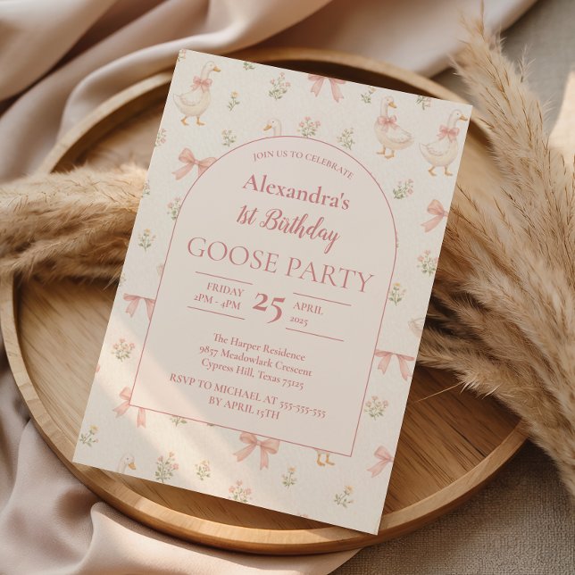 Convite Storybook Goose 1st Birthday (Criador carregado)