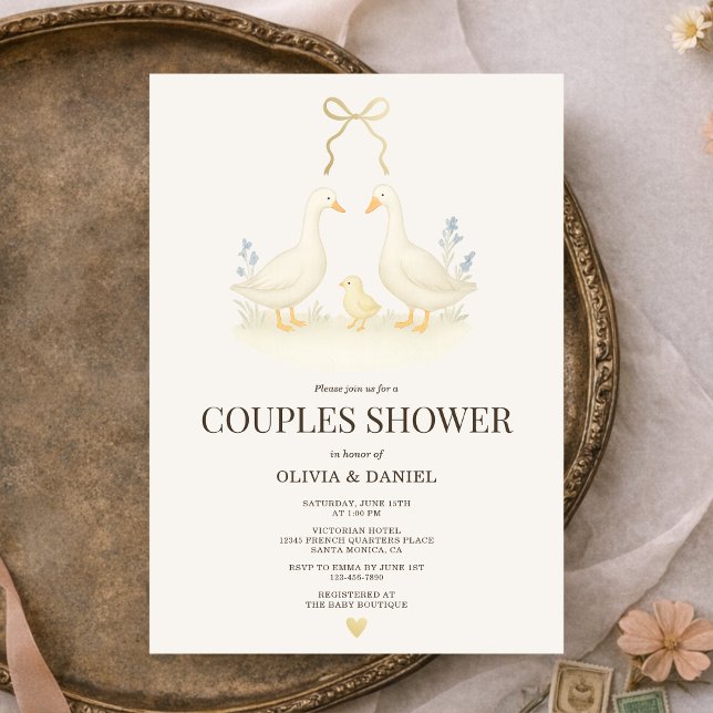 Convite Storybook Goose & Chick Couples Shower (Criador carregado)