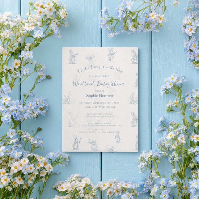 Convite Storybook Little Bunny Peter Chá de fraldas (Criador carregado)