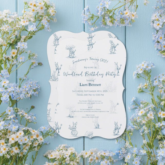 Convite Storybook Little Bunny Peter primeiro aniversario (Criador carregado)