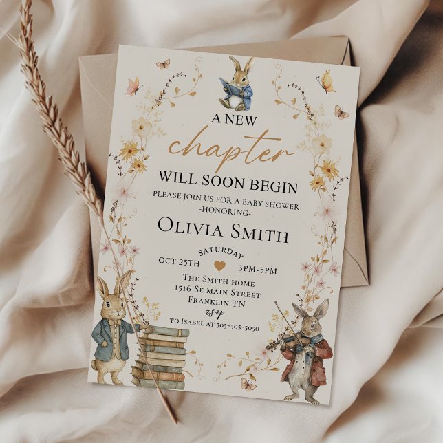 Convite Storybook New Chapter Baby Shower Invitation (Criador carregado)
