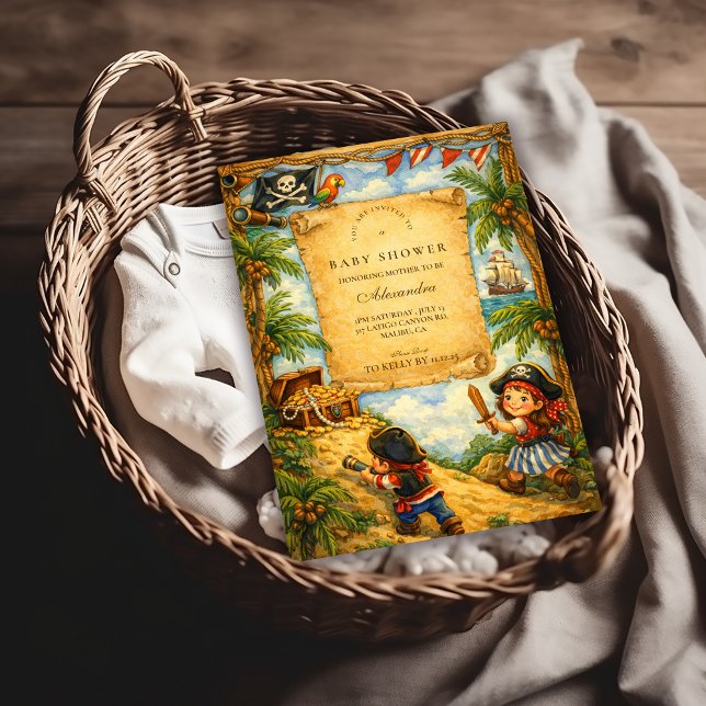 Convite Storybook Pirate Adventure Baby Shower (Criador carregado)