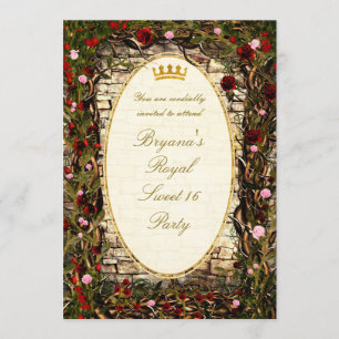 Convite Storybook Princesa Vintage Briar Rosa