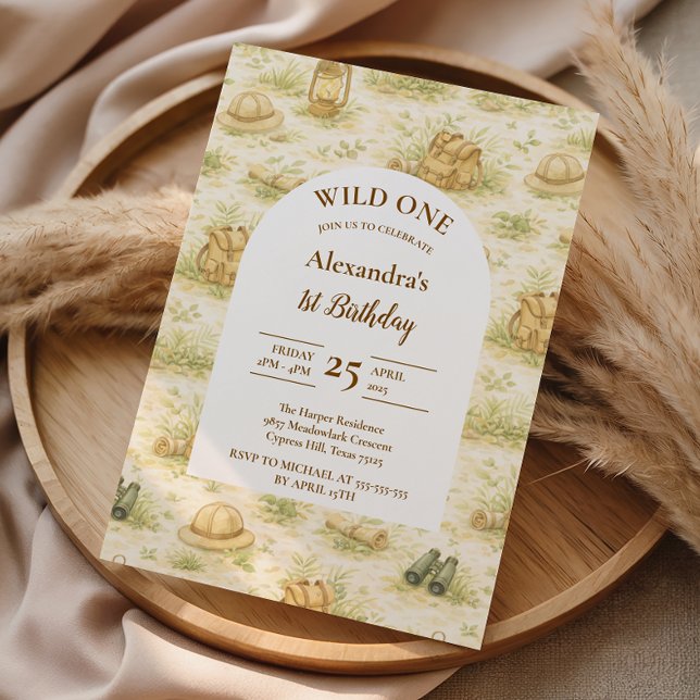 Convite Storybook Safari Wild One First Birthday (Criador carregado)