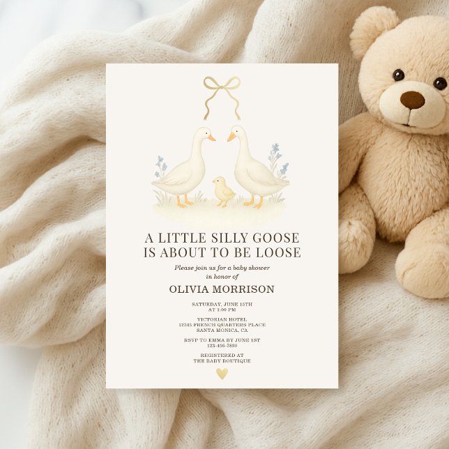 Convite Storybook Silly Goose Baby Shower Invitation (Criador carregado)