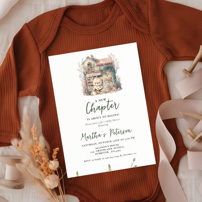 Convite Storybook Um novo capítulo Sobre o Chá de fraldas  (Criador carregado)