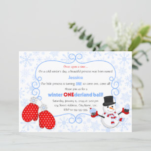 Convite Storybook Winter Onederland Ball Aniversário