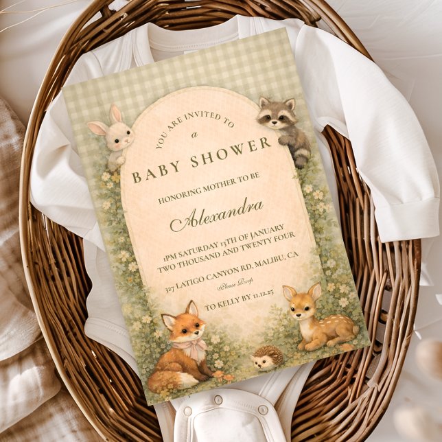 Convite Storybook Woodland Meadow Baby Shower (Criador carregado)