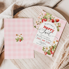Convite Strawberry Berry Sweet festa de aniversário
