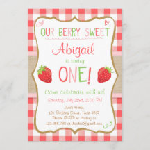 Strawberry Berry Sweet Pink Red First Birday