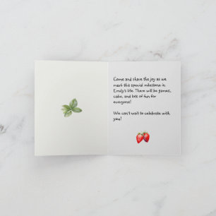 Convite Strawberry Birthday primeiro aniversário