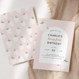 Convite Strawberry Fields Berry Primeiro Aniversário | Rap