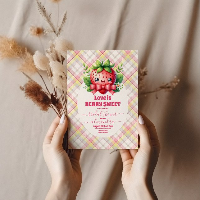 Convite Strawberry Love é Berry Sweet Chá de panela (Criador carregado)